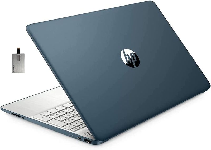 Photo 1 of HP 2022 15.6" FHD Laptop, AMD Ryzen 5-5500U Processor(Beats Intel i7-1065G7), 32GB RAM, 2TB PCIe SSD, AMD Radeon Graphics, HD Webcam, Bluetooth, Wi-fi, Win 11, Blue, 32GB Snowbell USB Card