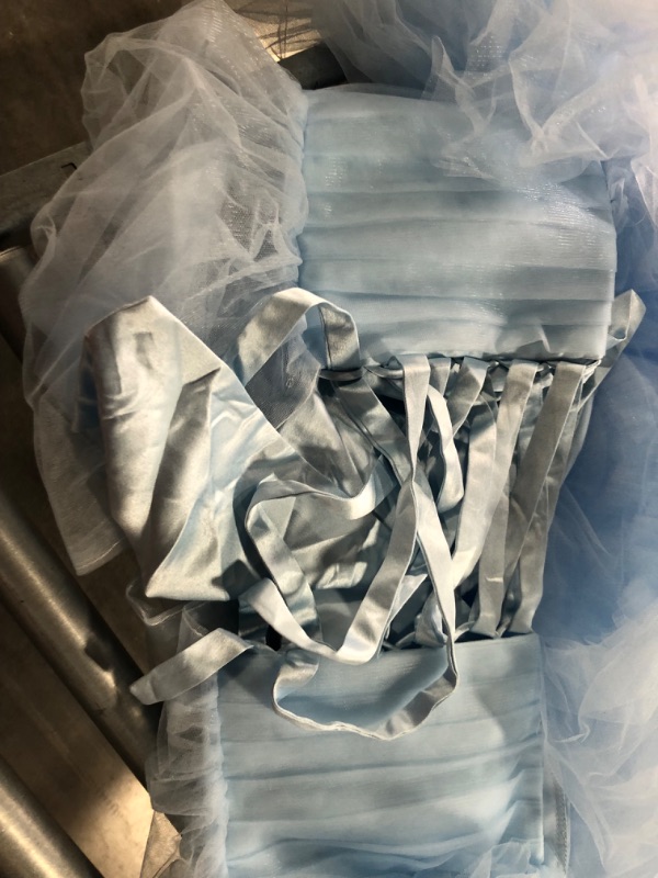 Photo 1 of MASHENGYUE Ruffles Puffy Tulle Maternity Dress for Photoshoot Gown Long Bridal Baby Shower Pregnancy Robe-3XL BABY BLUE
