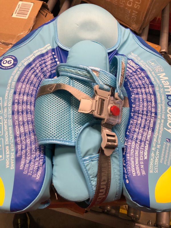 Photo 1 of Mambobaby Floats, Non-Inflatable Baby Float for Pool Add Tail Avoid Flip Swim Trainer Baby Floats for Toddler Boys Girls Steamship-Blue