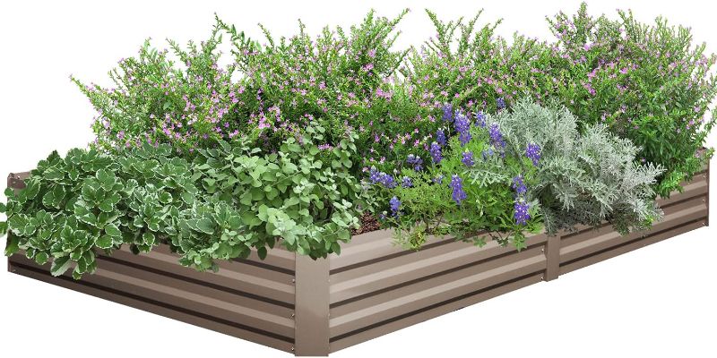 Photo 1 of 
Outdoor  Metal Raised Garden Bed Patio Large Frame Planters Box for
