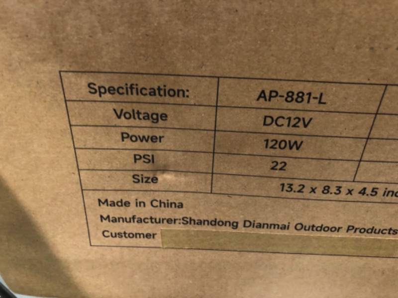 Photo 5 of AILCION Electric Paddle Board Pump for Inflatables, 22PSI SUP Air Pump for Inflation and Deflation of Standup Paddleboard and Mattress with 12V DC Car Connector and Portable Boat Accessories RedW-22PSI