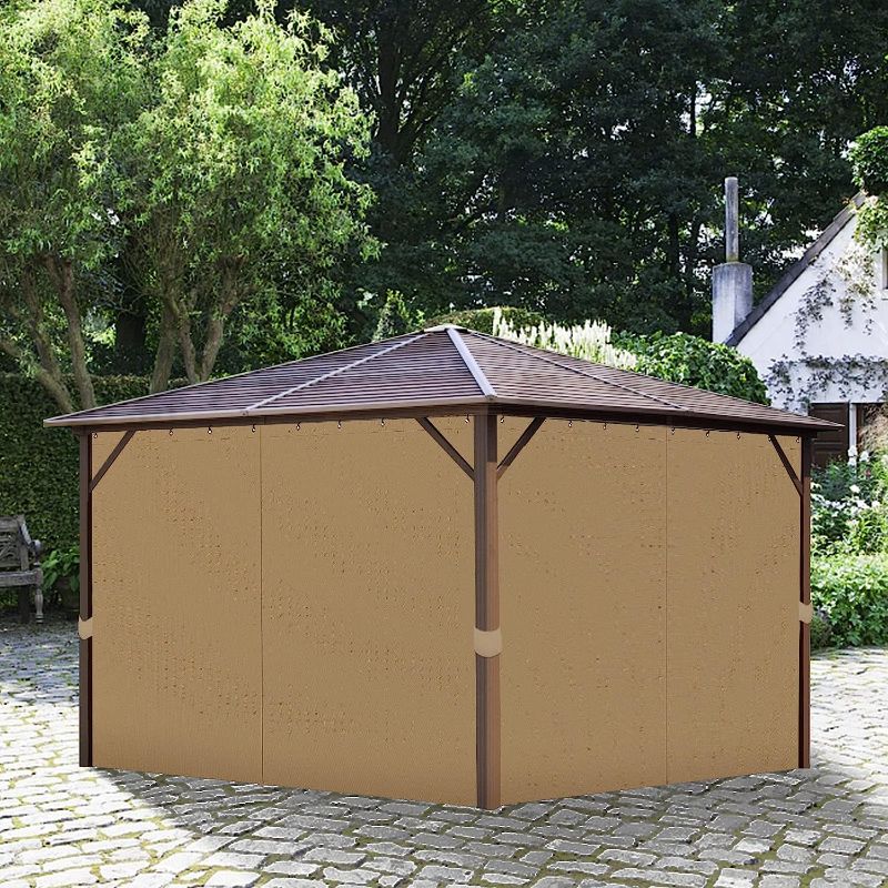 Photo 1 of  Gazebo Privacy Curtains with Zipper 4-Panels Side Wall Universal Replacement for Patio, Outdoor Canopy, Garden and Backyard
**GAZEBO NOT INCLUDED**