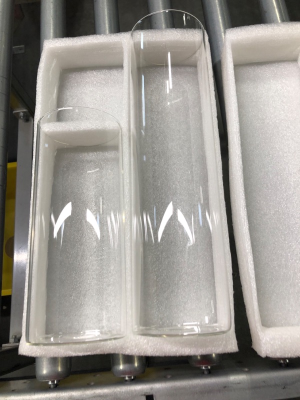 Photo 3 of 2pcs Glass Cylinder Vase Hurricane Candle Holder 8, & 12IN  
