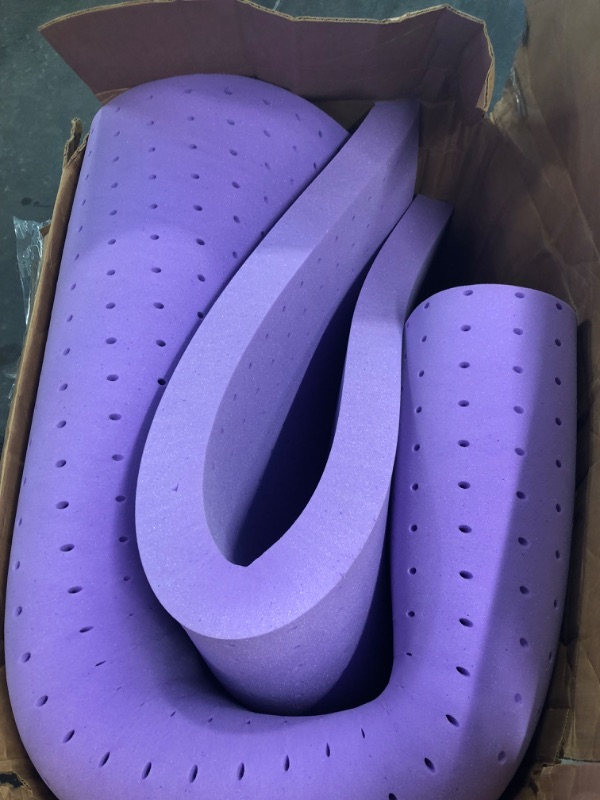 Photo 4 of 3 Inch Gel Memory Foam Mattress Topper Ventilated Soft Mattress Pad, Bed Topper, CertiPUR-US Certified, Purple