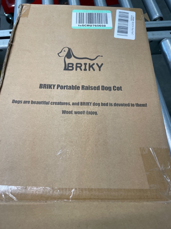 Photo 2 of BRIKY Medium Elevated Dog Bed, Outdoor Raised Dog Cot Bed, Grey Portable Pet Beds with Cooling Washable Mesh Medium Grey