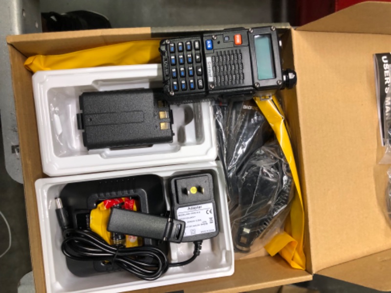 Photo 1 of Ham Radio (UV-5R) UHF VHF Dual Band 2-Way Radio with Rechargeable Li-ion Battery Handheld Walkie Talkies Complete Set with Earpiece and Programming Cable