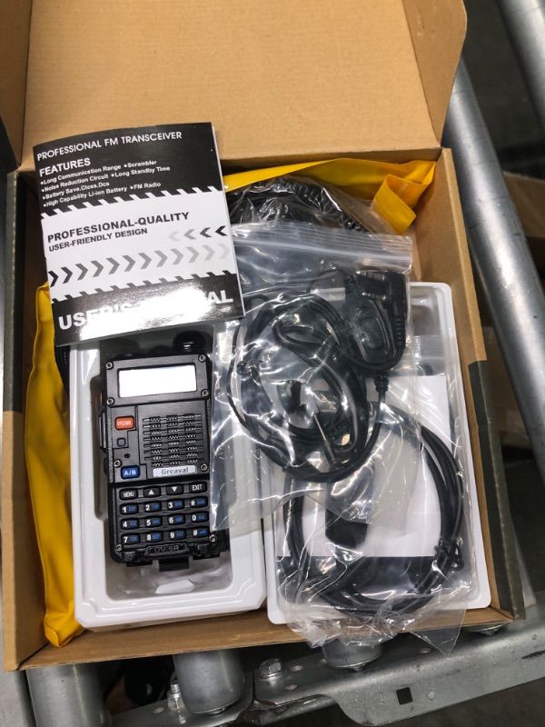 Photo 1 of Ham Radio (UV-5R) UHF VHF Dual Band 2-Way Radio with Rechargeable Li-ion Battery Handheld Walkie Talkies Complete Set with Earpiece and Programming Cable