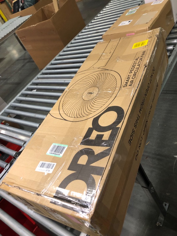 Photo 1 of Dreo Smart Fan for Bedroom, Pedestal Fan with WiFi/Voice Control, Works with Alexa/Google, 105°+120° Oscillating Fan with remote, 8 Speeds, 25db Quiet Fan,12H Timer, PolyFan Max S, All in One for Home