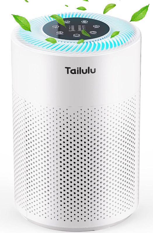 Photo 1 of Air Purifier for Bedroom, H13 True HEPA Air Purifier for Home Large Room Up to 1722ft², with Night Light, Sleep Mode for Allergies Pets Dust Smoke Pollen Dander Hair Smell and Dog Odor Ice-Blue