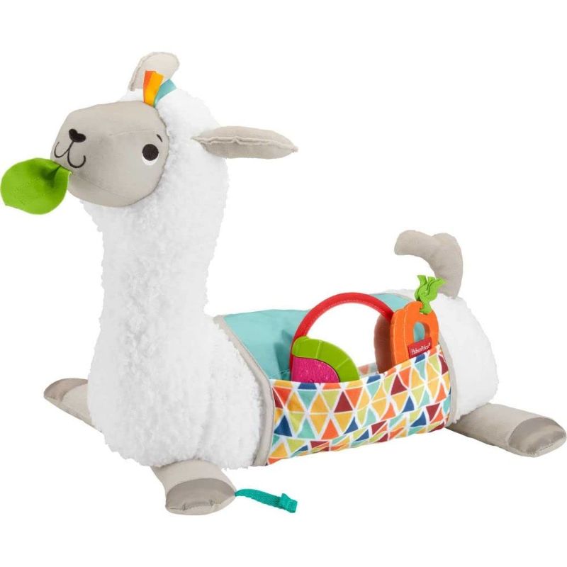 Photo 1 of Fisher-Price Plush Baby Wedge Grow-With-Me Tummy Time Llama With 3 Take-Along Toys For Sensory Play