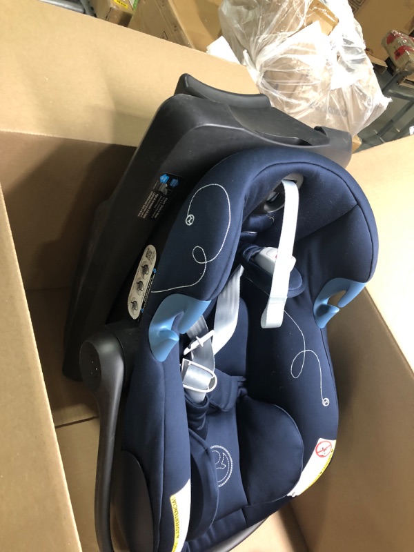 Photo 4 of Cybex Aton G Infant Car Seat with Linear Side-Impact Protection, 11-Position Adjustable Headrest, in-Shell Ventilation, Easy-in Buckle and Secure Safelock Base, Ocean Blue Car Seat Ocean Blue