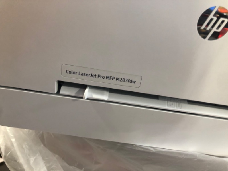 Photo 1 of HP Color LaserJet Pro M283fdw Wireless All-in-One Laser Printer, Remote Mobile Print, Scan & Copy, Duplex Printing, Works with Alexa (7KW75A), White