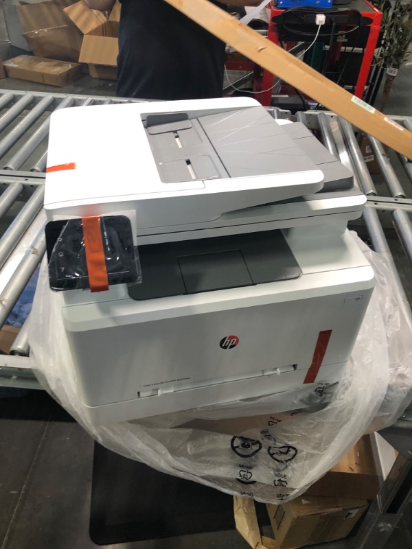 Photo 1 of HP Color LaserJet Pro M283fdw Wireless All-in-One Laser Printer, Remote Mobile Print, Scan & Copy, Duplex Printing, Works with Alexa (7KW75A), White