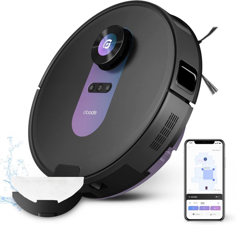 Photo 1 of OBODE Robot Vacuum and mop Combo, 4000Pa Suction, LDS Navigation, Robotic Vacuum Cleaner with Carpet Detection, 180mins Runtime, Perfect for Pet Hair, Compatible with APP/Alexa, A8