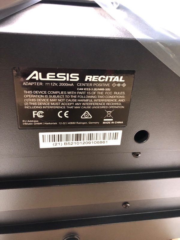 Photo 4 of Alesis Recital – 88 Key Digital Piano Keyboard with Semi Weighted Keys, 2x20W Speakers, 5 Voices, Split, Layer and Lesson Mode, FX and Piano Lessons Recital Piano Only