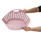 Photo 1 of 38 Gal. Pink Collapsible Plastic Laundry Basket
