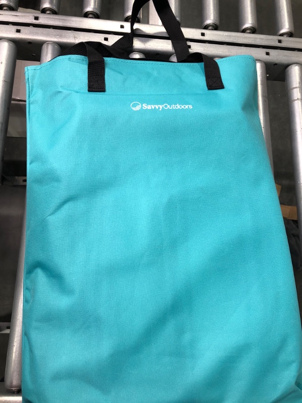 Photo 1 of Back Pack Chair or Cooler Chair, Portable Lightweight Stool for Fishing Essentials, Field Concert Seat, Cool Gear Travel, Ultralight Camp Stool, Hiking, Fishing Backpack for Women, Teal One Savvy Girl