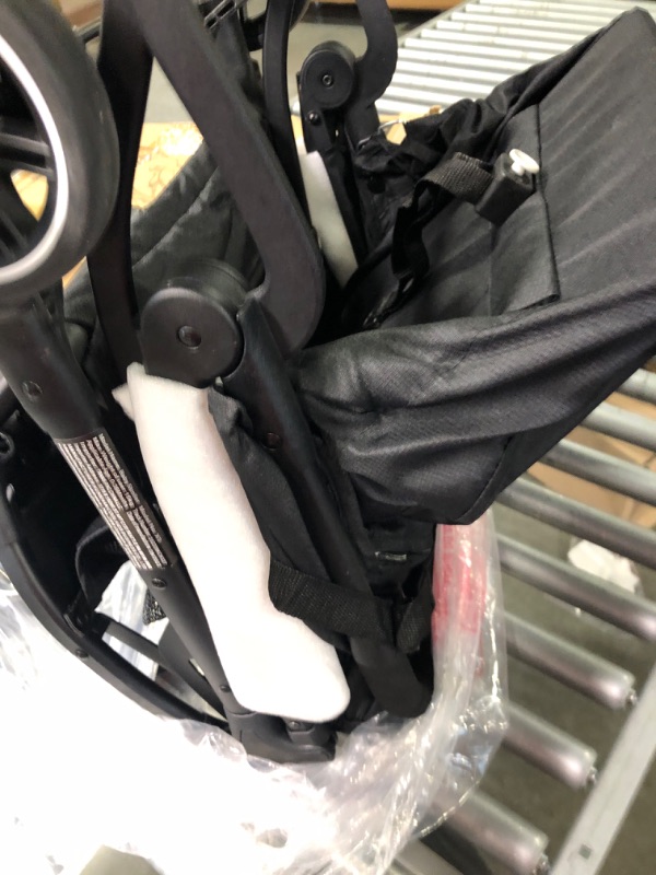 Photo 1 of Lightweight Travel Stroller - Compact Travel Stroller for Airplane, One-Hand Folding Baby Stroller, Toddler Stroller w/Adjustable Backrest/Footrest/T-Shaped Bumper(Black)