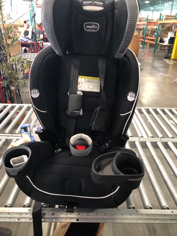 Photo 2 of Evenflo Revolve360 Slim 2-in-1 Car Seat with Quick Clean Cover (Salem Black) Revolve Slim Quick Clean Cover Salem Black