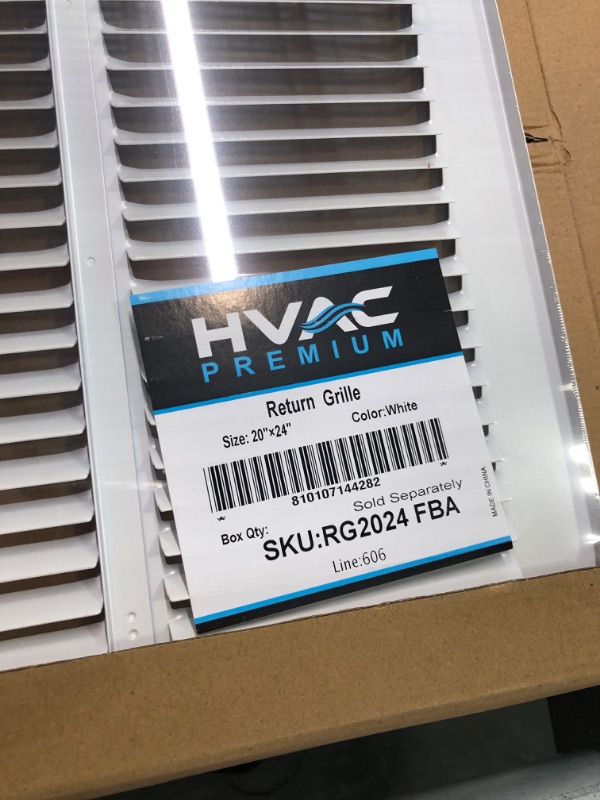 Photo 2 of 20"w X 24"h Steel Return Air Grilles - Sidewall and Ceiling - HVAC Duct Cover - White [Outer Dimensions: 21.75"w X 25.75"h] 20 X 24 White