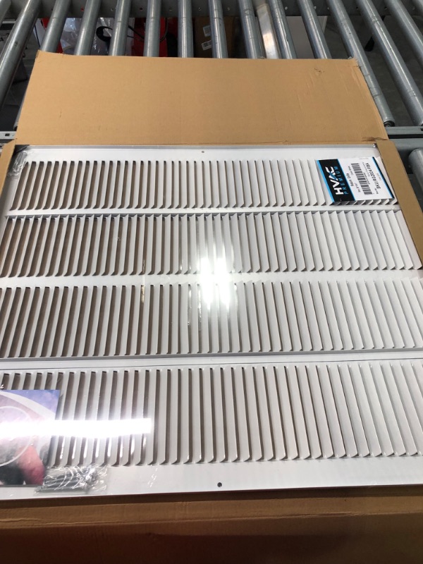 Photo 3 of 20"w X 24"h Steel Return Air Grilles - Sidewall and Ceiling - HVAC Duct Cover - White [Outer Dimensions: 21.75"w X 25.75"h] 20 X 24 White