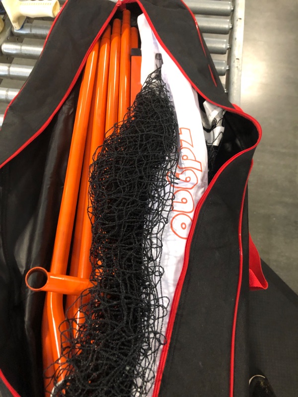 Photo 5 of ******Net only; missing other pieces*****SGSPORT Portable Pickleball Net Set with 4 Pickleball Paddles, Official Size Pickleball Net, 4 Outdoor Pickleballs and Carry Bag, Weather Resistance Strong Steel Frame Orange