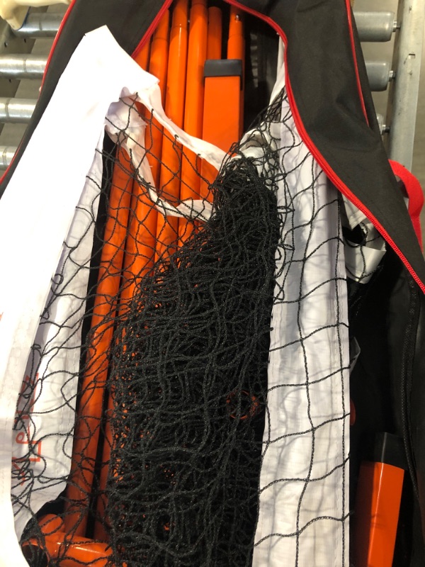 Photo 3 of ******Net only; missing other pieces*****SGSPORT Portable Pickleball Net Set with 4 Pickleball Paddles, Official Size Pickleball Net, 4 Outdoor Pickleballs and Carry Bag, Weather Resistance Strong Steel Frame Orange
