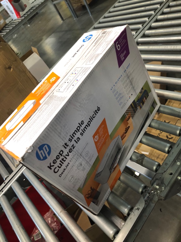 Photo 2 of HP DeskJet 2755e Wireless Color All-in-One Printer with bonus 6 months Instant Ink (26K67A), white