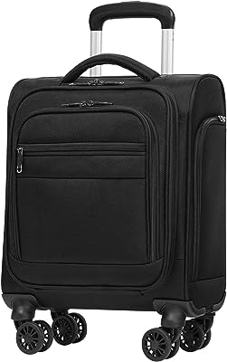 Photo 1 of Coolife Underseat Carry On Luggage Suitcase Softside Lightweight Rolling Travel Bag Spinner Suitcase Compact Upright 4 Dual Wheel Bag black underseat