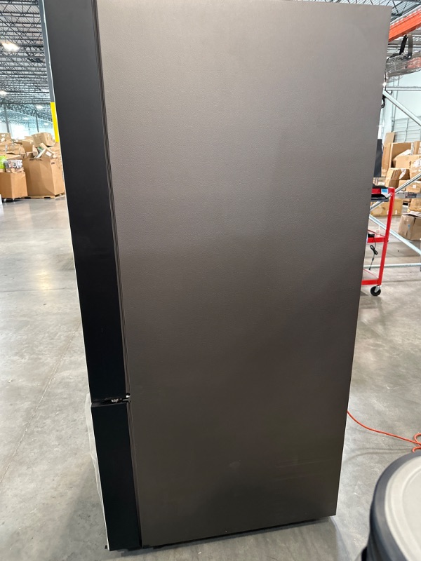 Photo 1 of Bespoke 3-Door French Door Refrigerator (30 cu. ft.) with Beverage Center™ in White Glass RF30BB660012AA