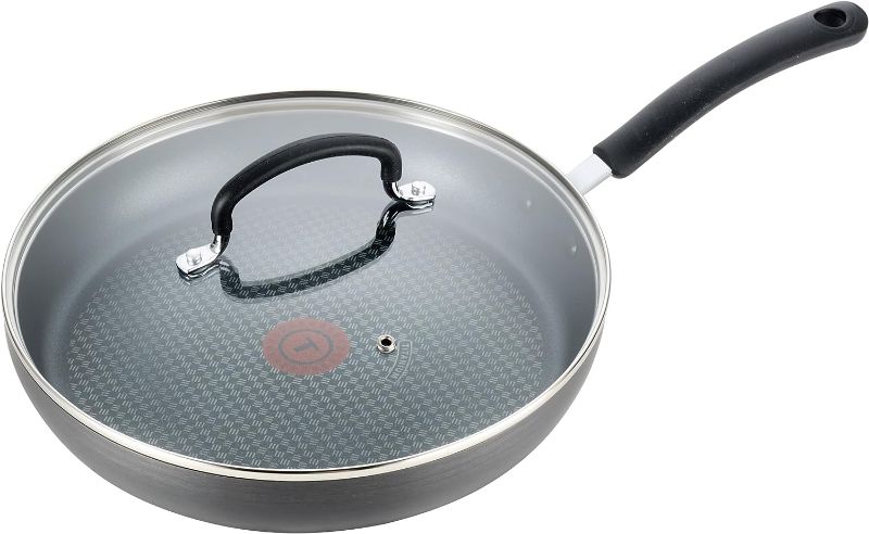 Photo 1 of 
T-fal Ultimate Hard Anodized Nonstick Fry Pan with Lid 12 Inch Cookware, Pots and Pans, Dishwasher Safe Black
Size:12-Inch