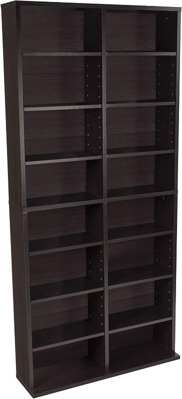 Photo 1 of Atlantic Oskar Adjustable Media Cabinet - Holds 464 CDs, 228 DVDs or 276 Blu-rays, 12 Adjustable and 4 fixed shelves PN in Espresso
