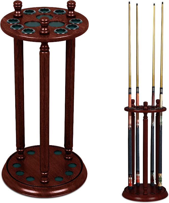 Photo 1 of Cue Rack Only - Revolving 9 Pool - Billiard Stick Cue Rack - Stand Mahogany Finish
