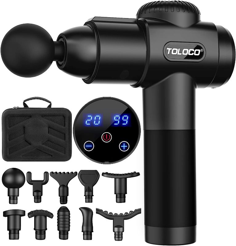 Photo 1 of 
TOLOCO Massage Gun, Muscle Massage Gun Deep Tissue for Athletes, Portable Percussion Massager with 10 Massage Heads, Electric Handheld Body Massager for Any...