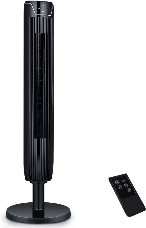 Photo 1 of Aikoper Tower Fan, 42 Inch Bladeless Cooling Fans with Remote and Built-in 7Hrs Timer, 3 Modes and LED Display,Quiet Standing Fans for Home and Office