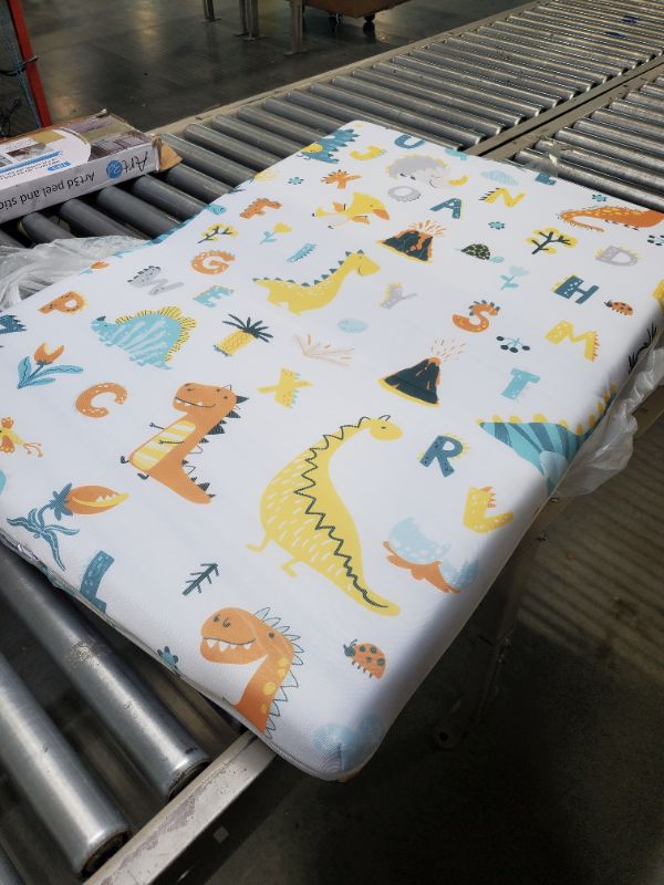 Photo 1 of 3" Pack n Play Mattress, 3D Mesh Detachable Breathable & Machine Washable Cover, 2-Stage Toddler Mattress with Different Firmness, 38x26” Well-Matched ONLY 39.5x28.5” Playpen Size, dinosaur