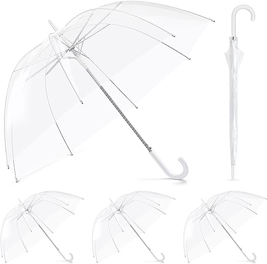 Photo 1 of 4 Pack Clear Bubble Umbrella Wedding Auto Open Clear Dome Umbrella Windproof Transparent