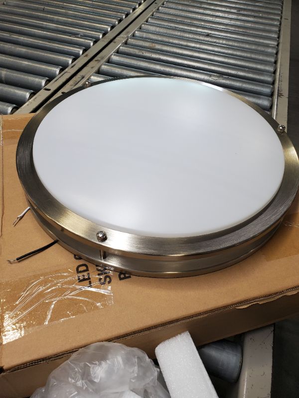 Photo 3 of 16 inch Dimmable LED Flush Mount Ceiling Light Fixture, Brushed Nickel, 36W, 2200LM, 2.7/3/3.5/4K/5K Adjustbale, 120°Light Angle, CRI80, Ceiling Lamp for Bedroom, Kitchen, Office, Garage, ETL Listed 16 inch Brushed Nickel.1