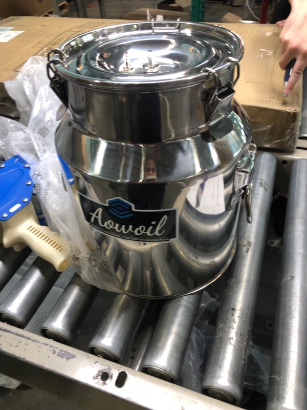 Photo 3 of 5 Gal Stainless Steel Milk Can 20L, Dairy Pot with Sealed Lid 304 Heavy Duty Bucket GDAE10 Liquid Storage Canister Oil Barrel Pail Jug Wine Tea Beer for Home Bar Kitchen Industry
