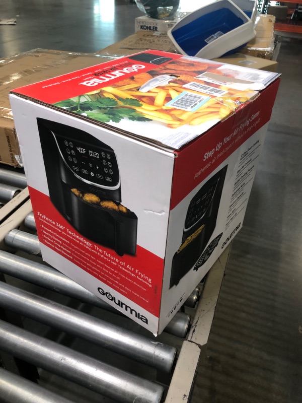 Photo 1 of Gourmia Air Fryer Oven Digital Display 7 Quart Large AirFryer Cooker 12 Touch Cooking Presets, XL Air Fryer Basket 1700w Power Multifunction GAF716 Black and Stainless Steel Accents FRY FORCE 360°
