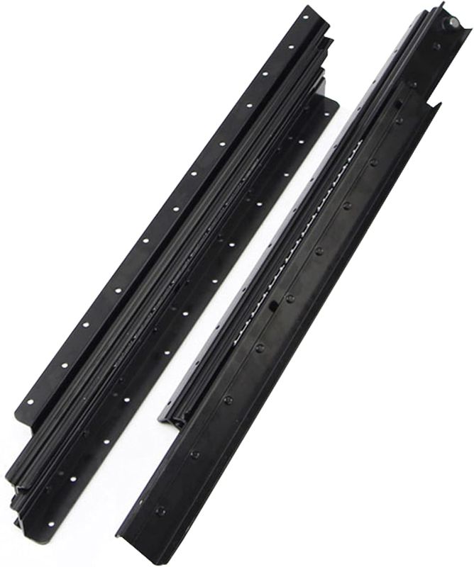 Photo 1 of 2PCS Drawer Slides, Metal Heavy-Duty 3 Parts Fully Extended Ball Bearing Load-Bearing Rails