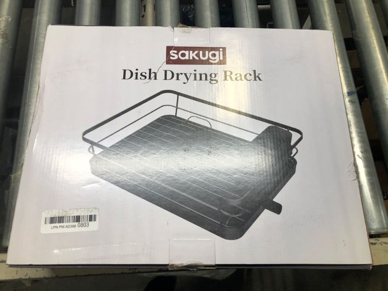 Photo 1 of Sakugi Dish Drying Rack - Compact Dish Rack for Kitchen Counter with a Cutlery Holder, Durable Stainless Steel Kitchen Dish Rack for Various Tableware, Dish Drying Rack with Easy Installation, Black