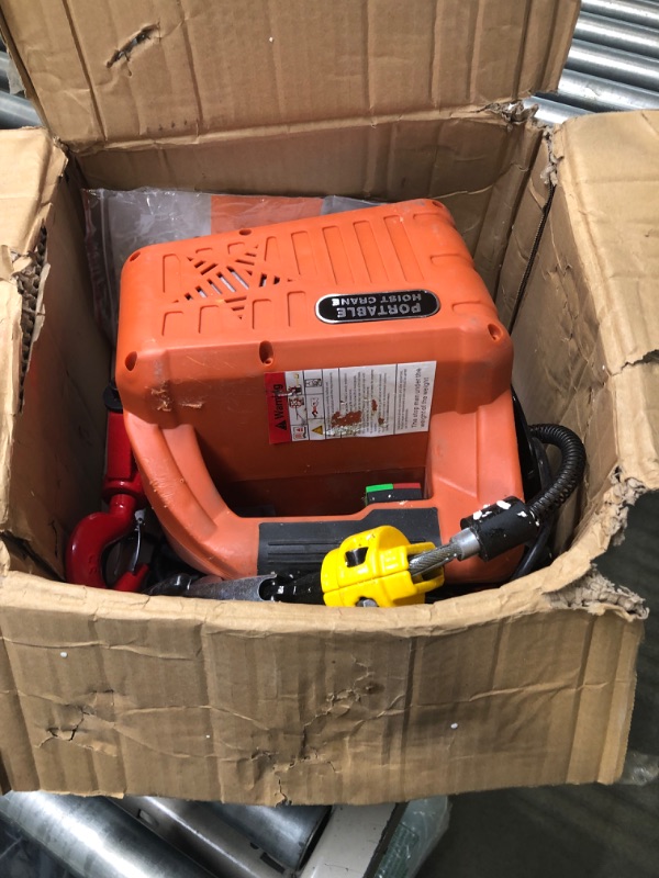 Photo 3 of 3 in 1 Electric Hoist Winch 1100lbs Portable Electric Winch, 1500W 110V Power Winch Crane, 25ft Lifting Height, w/Wire and Wireless Remote Control, Overload Protection for Lifting Towing