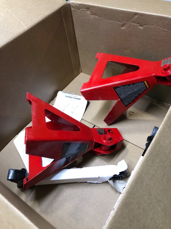 Photo 3 of BIG RED T43006 Torin Steel Jack Stands (Fits: SUVs and Extended Height Trucks): 3 Ton (6,000 lb) Capacity, Red, 1 Pair