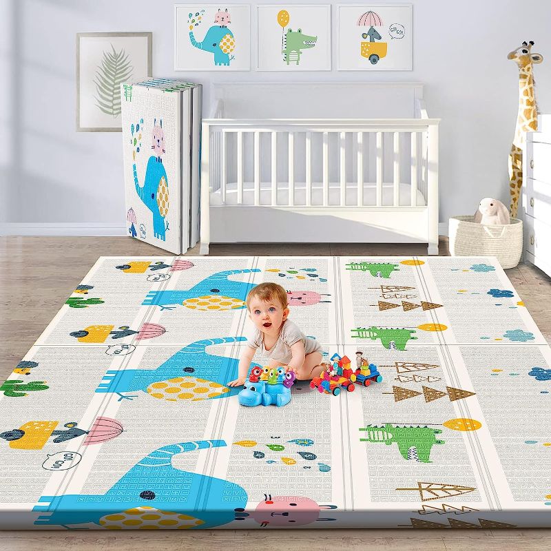 Photo 1 of Gimars XL BPA Free 0.6 in Reversible Foldable Baby Play Mat, Waterproof Thick