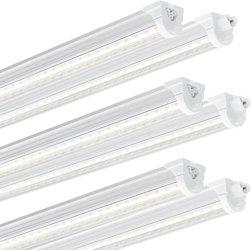 Photo 1 of Ensenior 6 Pack 4 FT Led Shop Lights, 6000K Clear White, 5000LM Super Bright, 36W Equivalency 468W, Commercial Bay Lighting, U-Shaped Linkable Shop Lights Plug in for Garage, Workshop, FCC Certified
