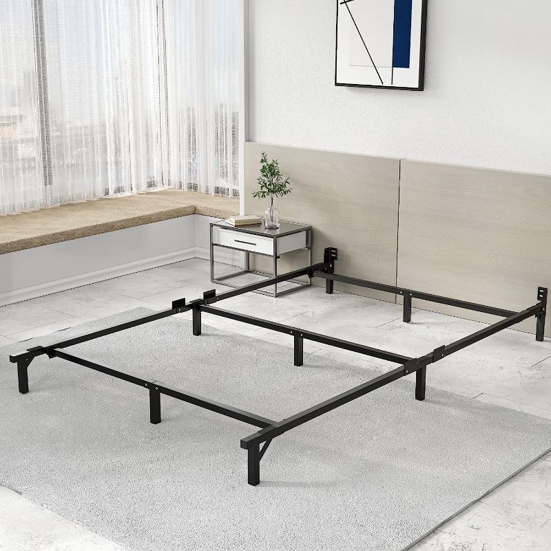 Photo 1 of  Queen Bed Frame,Sturdy Platform Bed Frame Queen Size?60 * 79.5 * 7?,9-Legs Supprt Base for Box Spring and Metal Mattress Set 4000lbs Easy Assembly Tool-Free,Black