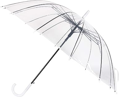 Photo 1 of (6 Pack) Clear Bubble Rain Umbrella Manual Open Fashion Dome Shaped European Hook Handle
