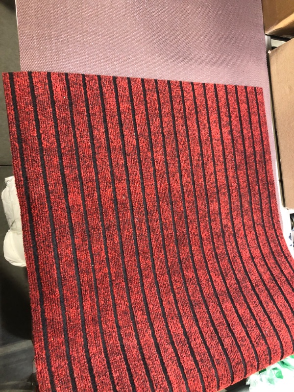 Photo 3 of 2' x 6' Runner Rugs with Rubber Backing, Indoor Outdoor Utility Carpet Runner Rugs, Stripe Red, Can Be Used as Aisle for The RV and Boat, Laundry Room and Balcony Red 2 ft x 6 ft