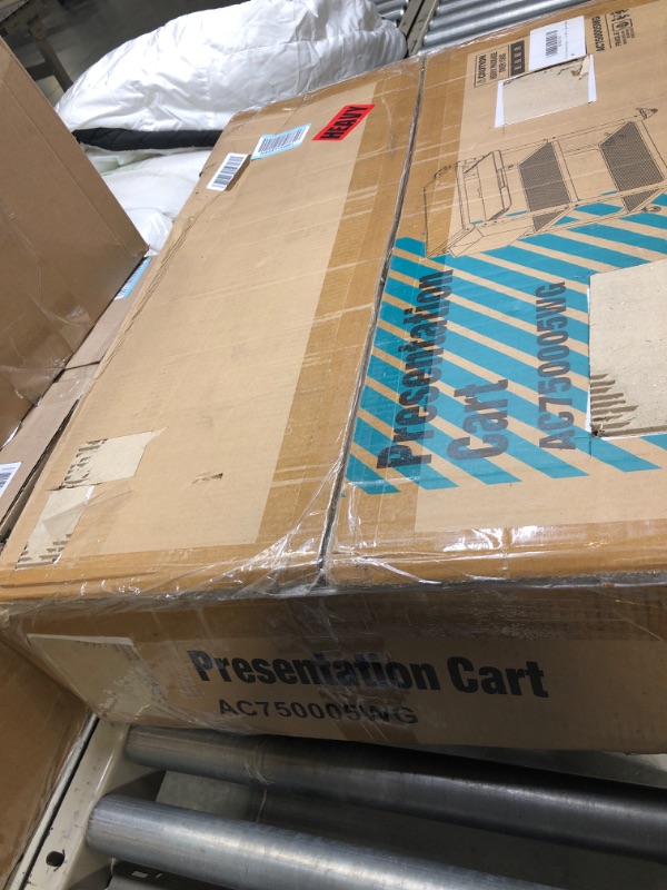 Photo 1 of AV Cart, Presentation Cart Station, Wood Mobile Printer Cart, Height Adjustable Media Cart with Pullout Keyboard Tray for Office, Home & School
